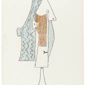 Pablo Picasso, Komposition, 1957, Kreide auf Undruckpapier, 65,8 x 50,06 cm, KPPM