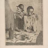 Pablo Picasso Das karge Mahl, 1904 Zinkradierung ALBERTINA, Wien