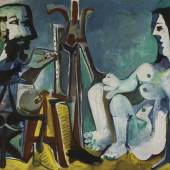  Pablo Picasso, Le peintre et son modèle, 28.3.1963  Öl auf Leinwand, 130 x 162 cm Nahmad Collection © Succession Picasso/2022, ProLitteris, Zurich 