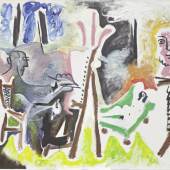  Pablo Picasso, Le peintre et son modèle, 26.3.1963  Öl auf Leinwand, 130 x 162 cm Esther Grether Familiensammlung © Succession Picasso / 2022, ProLitteris, Zürich 