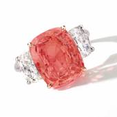 Padparadscha Sapphire and Diamond Ring