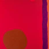 Patrick Heron, Rumbold Vertical Two- Reds with purple and orange, March 1970, oil on canvas (est. £120,000-180,000)