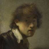Rembrandt, Self-Portrait as a Young Man, c. 1628-29. Oil on panel, Alte Pinakatothek, München. Photo © bpk/Bayerische Staatsgemäldesammlungen