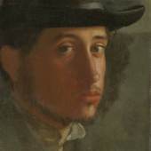Edgar Degas, Self-Portrait, 1857. Oil on paper on canvas, Los Angeles, The Getty Museum, Los Angeles