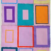 Rosario Rebello de Andrade (*1953): Ohne Titel (2020) Acryl, Öl auf 12 Blatt Büttenpapiere kaschiert auf Baumwolle (74,7 × 41,5 cm) Objektnr. 17575 · Preis: 900 €