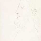 Picasso, Pablo
1881 Malaga - 1973 Mougins
Portrait d'Homme. 1943. Tusche auf Arches Velin. 65,2 x 50,5cm. Signiert und datiert oben links, bzw. unten rechts: Picasso, 30. März 1943. Rahmen. 

Schätzpreis: 	160.000 - 180.000 €