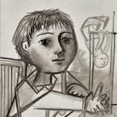 Pablo Picasso Enfant jouant, Claude, 1952 dated 15.4.52. on the reverse oil on canvas 65 by 54 cm.