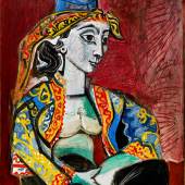 Pablo Picasso, Jacqueline in türkischem Kostüm, 1955, Öl auf Leinwand, Sammlung Catherine Hutin © Succession Picasso/VG Bild-Kunst, Bonn 2019. Photo: Claude Germain