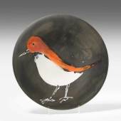 Picasso, Pablo (Malaga 1881–1973 Mougins) "Bird no. 96". 1963. Runder Keramikteller in Engobe und Emaille unter teilweise gebürsteter Glasur, schwarze Patina. 36/150. Schätzpreis:	3.000 - 4.000 CHF 