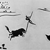 Sprung mit der Garrocha, 1957, 20 x 29 cm, Aquatinta, © Succession Picasso / VG Bildkunst Bonn 2007, Museum Ludwig, Köln