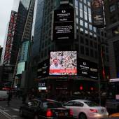 Painter Denis De Gloire on the world’s largest billboard of Times Square, NY