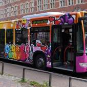 Präsentation Graffiti Bus des VHH vor dem Museum für Hamburgische Geschichte, Foto SHMH