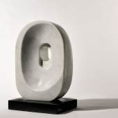  Dame Barbara Hepworth, Quiet Form, white seravezza marble, 1973