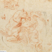  Raffaello Sanzio, gen. Raffael [Saleroom Notice], Studie für die Schlacht an der Milvischen Brücke: ein Reiter und Kopf und Auge eines Pferdes, EUR 338.000,-