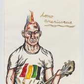 Raymond Pettibon No Title (homo americanus), 2015 [Ohne Titel (Homo Americanus)] Farbstift und Tinte auf Papier 66 x 48,1 cm Courtesy of the artist and David Zwirner, New York