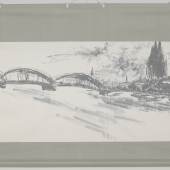 Uchiyama Ukai (1907–1983), Köln am Rhein, Tusche auf Papier, Japan, Rheinisches Bildarchiv Köln: Marion Mennicken