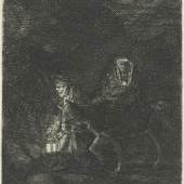Rembrandt, Flucht nach Ägypten (Nachtstück), 1651, Staatsgalerie Stuttgart, Graphische Sammlung