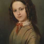 Anton Romako  (Atzgersdorf 1832-1889 Wien) Kinderbildnis Melanie Deinhardstein, Öl auf Leinwand, 42 x 34 cm, gerahmt, (Rei) Schätzpreis	EUR 4.000,- bis 6.000,-