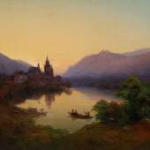 Heinrich Funk »Landschaft mit Kirche am See« (1838)