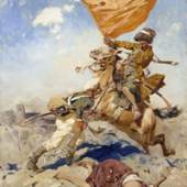 Franz Roubaud Kaukasischer Reiter im Kampf mit russischem Soldaten. Öl/Lw. Vorschau Herbstauktionen 2011