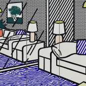 Roy Lichtenstein | Tapete mit Interieur mit blauem Fußboden, 1992 | ALBERTINA, Wien © Estate of Roy Lichtenstein Bildrecht, Wien 2024 