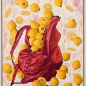 Rupert Gredler, Der Zitronenrucksack, 2016, Öl auf Leinwand, 60x50cm