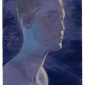 Ruprecht von Kaufmann, In Blue 2017, Oil on linoleum, 40 x 30 cm
