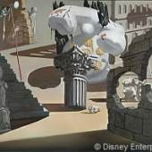 Salvador Dalí Destino - Weißes Telefon und Ruinen, 1946 Produktionshintergrund, Öl/Holz, 47,9 x 60,6 cm
Burbank, Walt Disney Animation Research Library
© Disney Enterprises, Inc. 
