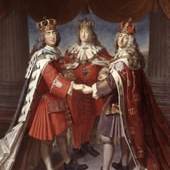 Samuel Theodor Gericke: Dreikönigsbild
Friedrich I., August der Starke, Friedrich IV. von Dänemark. GK I 3414 