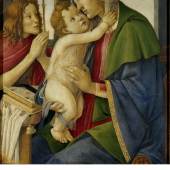 Sandro Botticelli Maria mit dem Kind und dem Johannesknaben beschriftet