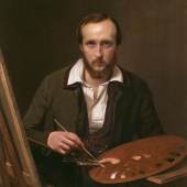 Felix Schadow, Selbstbildnis an der Staffelei, um 1842, Öl auf Leinwand, 94, 5 x 78,8 cm. Foto: Galerie Fichter