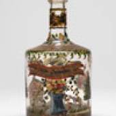 Sogenannte Schlierseeflasche, Süddeutschland, 1. Drittel 19. Jh., kalt bemalt, H: 22 cm.                                                                                                         Foto: Antiquitäten Hans-Jörg Sievert
