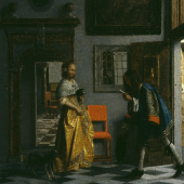 Pieter de Hooch (1629 – um 1679) Der Liebesbote, um 1670 Öl auf Leinwand, auf Holz aufgezogen, 57 x 53 cm © Hamburger Kunsthalle / bpk Foto: Elke Walford