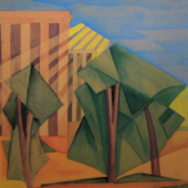 Peter Koch „Sommer“ kubistisch-futuristisch Gouache um 1920