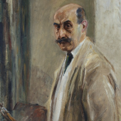 MAX LIEBERMANN, Selbstbildnis mit Pinsel und Palette, 1913, Öl auf Leinwand, 89 × 72,3 cm , Kunstpalast, Düsseldorf, Foto: Horst Kolberg