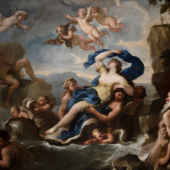 Luca Giordano (1634 – 1705)The Triumph of GalateaCirca 1675Oil on canvas in a very fine pine frame,probably Venetian251 x 302 cm (98.8 x 118.8 in.)  PRESENTED BY COLNAGHI  Copyright © Colnaghi