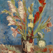 Vase with Gladioli and Chinese Asters, Vincent van Gogh, 1886 