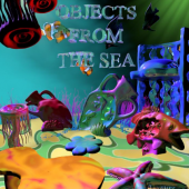 Poster of the exhibition Stolenobjectsfrom underthe sea, by Uchroniaand Antoine Billore