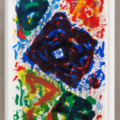 L’étoile (SF-364) 1995. Lithography. 6/50 ex. 127 x 78,5 cm (frame size 147x98x4 cm) Museum glass anti-reflective. Embossed signature by the artist. The final print of Sam Francis.
