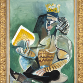 Pablo Picasso, Femme assise à la galette des rois . lot sold for 76,351,000 hkd