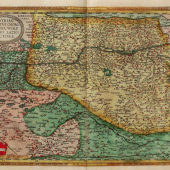 WI 061022 – Ortelius: Österreich „Austriae Ducatus Chorographia, Wolfgango Lazio Auctore.“  Landkarte von Gesamt-Österreich nach kartographischen Vorlagen von Wolfgang Lazius (1515 – 1565).  Stichmaß: 34,2 x 46,7 cm € 580,-
