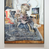 Adrian Ghenie Figure with Remote Control, 2022 Oil on canvas  205 x 178 cm (80.71 x 70.1 in)
