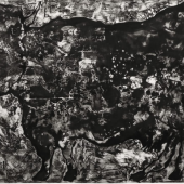 Robert Longo, Study of After Dubuffet; The Cow With the Subtile Nose, 1954, 2022 Ink and charcoal on vellum 53 x 69,5 cm (20.87 x 27.36 in)