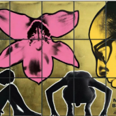 Gilbert & George  NAKED BEAUTY, 1982 Mixed media, 15 panels 213.36 x 254 cm (84 x 100 in)