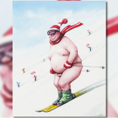 Bildcredits: Header: Manfred Deix, Die Freude über Österreichs Erfolge im Wintersport hat die Begeisterung fürs Schifahren und einen neuen Patriotismus geweckt, undatiert (c) Manfred Deix/Kunstmeile Krems, 