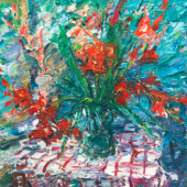 Viktor Lederer, „Rote Blumen“, 1996, Bild: Galerie Artziwna
