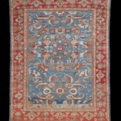 Ziegler Mahal carpet, hand-woven wool pile, last quarter C19th, 4.09 x 3.20m, Afridi Gallery