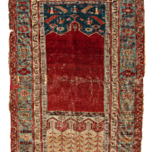 Early Ladik Prayer Rug 167 x 115 cm (5' 6" x 3' 9") Turkey, ca. 1800 Starting bid: € 200