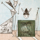 Max Ernst, Blatt IV aus dem Mappenwerk Das Schnabelpaar, Farbradierung, 1953, und Blatt IV aus der Suite Festin, Farblithografie, 1974 © Bildrecht, Wien 2023