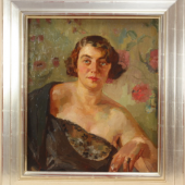 Lot-Nr.  118 DORSCH, FERDINAND, 1875 Fünfkirchen, Ungarn - 1938 Dresden-Blasewitz  Portrait einer Dame. Unbezeichnet. Ölfarben auf Leinwand, doubliert. 49:42cm. R. (779) Schätzpreis 500 EUR